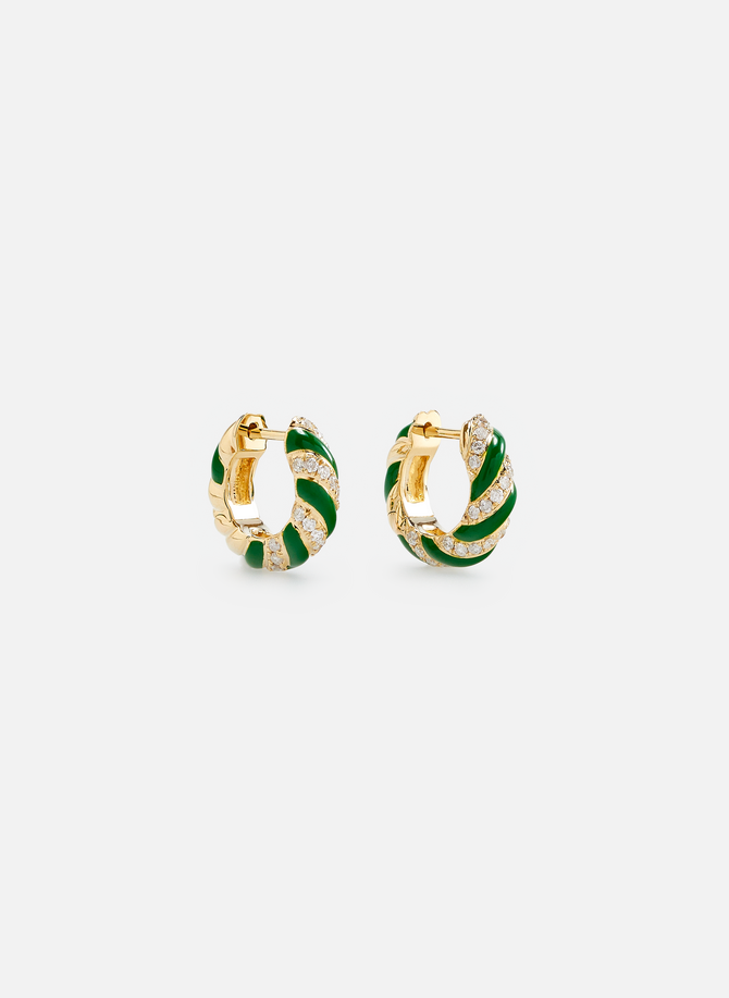 Twisted gold and diamond earrings YVONNE LEON
