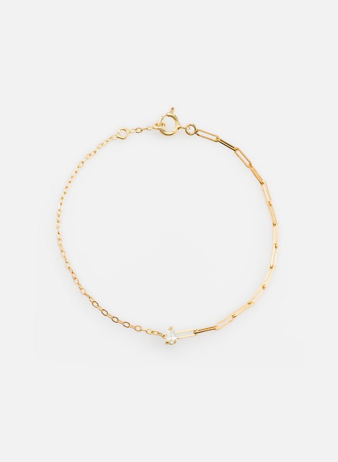 Pear solitaire diamond gold bracelet YVONNE LEON