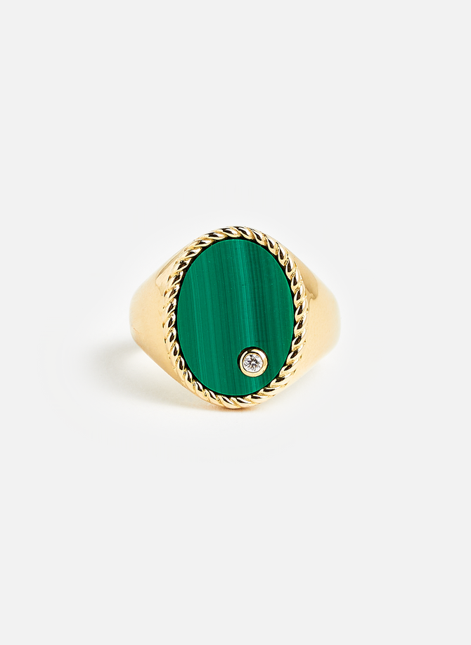 Gold and diamond signet ring YVONNE LEON