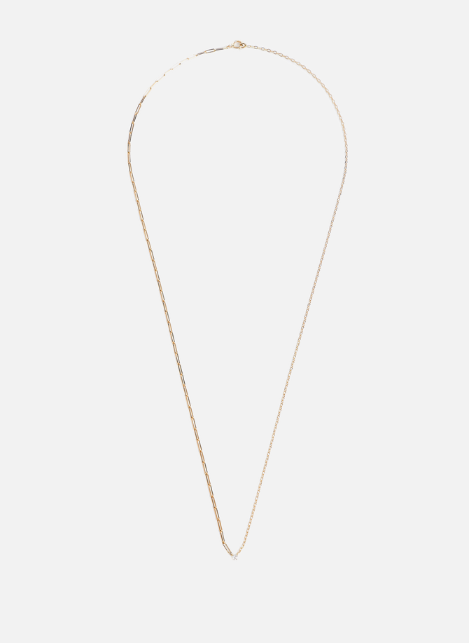 Solitaire yellow gold necklace with diamond YVONNE LEON