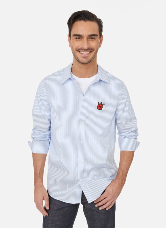 Striped cotton-blend shirt Blue by ZADIG&VOLTAIRE ZADIG&VOLTAIRE Striped cotton-blend shirt Blue