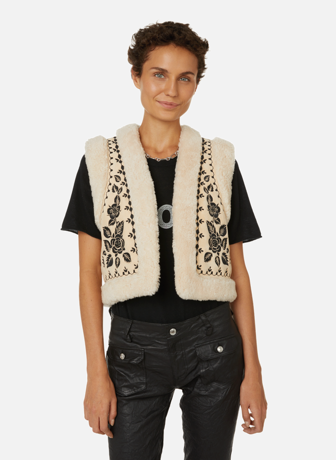Sleeveless embroidered leather waistcoat ZADIG&VOLTAIRE