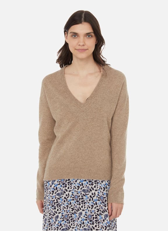 Vivi jumper with cashmere patches Yellow by ZADIG&VOLTAIRE ZADIG&VOLTAIRE Vivi jumper with cashmere patches Yellow