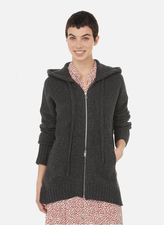 Salma merino wool zip jumper Black by ZADIG&VOLTAIRE ZADIG&VOLTAIRE Salma merino wool zip jumper Black