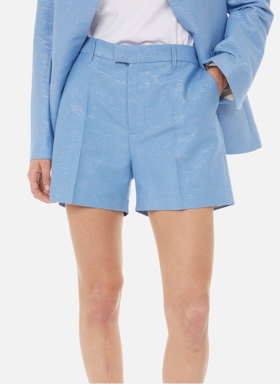 Please cotton and linen shorts with lurex thread Blue by ZADIG&VOLTAIRE ZADIG&VOLTAIRE Please cotton and linen shorts with lurex thread Blue