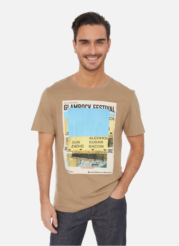 Printed cotton T-shirt Beige by ZADIG&VOLTAIRE ZADIG&VOLTAIRE Printed cotton T-shirt Beige