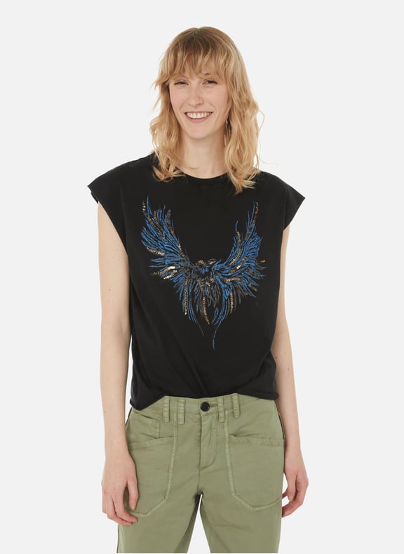 Cecilia Eagle cotton T-shirt Black by ZADIG&VOLTAIRE ZADIG&VOLTAIRE Cecilia Eagle cotton T-shirt Black