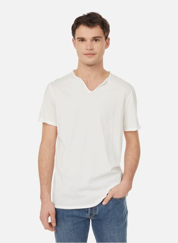 Cotton V-neck T-shirt Beige by ZADIG&VOLTAIRE ZADIG&VOLTAIRE Cotton V-neck T-shirt Beige