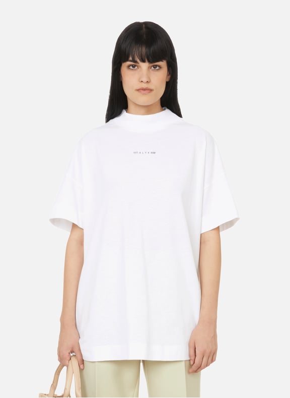 T-shirt à logo en coton mélangé Blanc by 1017 ALYX 9SM 1017 ALYX 9SM T-shirt à logo en coton mélangé Blanc