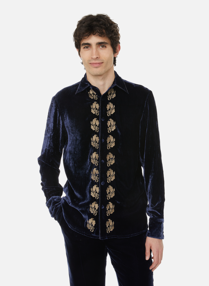 Shirt with velvet embroidery 73 LONDON