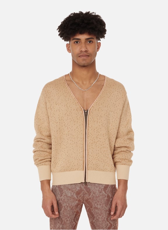 Cardigan oversize en laine et coton Beige by ACNE STUDIOS ACNE STUDIOS Cardigan oversize en laine et coton Beige