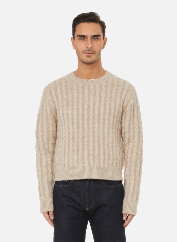 Pull en laine mélangé Beige by ACNE STUDIOS ACNE STUDIOS Pull en laine mélangé Beige