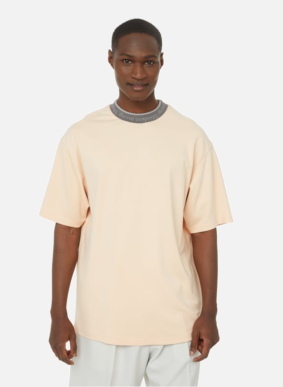 T-shirt oversize à logo Beige by ACNE STUDIOS ACNE STUDIOS T-shirt oversize à logo Beige
