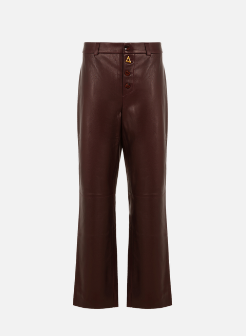 Georgia straight leather pants BrownAERON 
