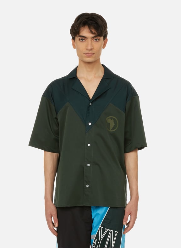 Chemise manches courtes Robyn en coton Vert by AHLUWALIA AHLUWALIA Chemise manches courtes Robyn en coton Vert