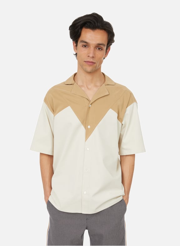 Chemise oversize Robyn bi-matière en coton mélangé Multicolore by AHLUWALIA AHLUWALIA Chemise oversize Robyn bi-matière en coton mélangé Multicolore