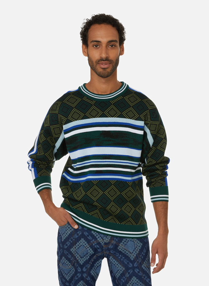 Striped sweater with check pattern AHLUWALIA