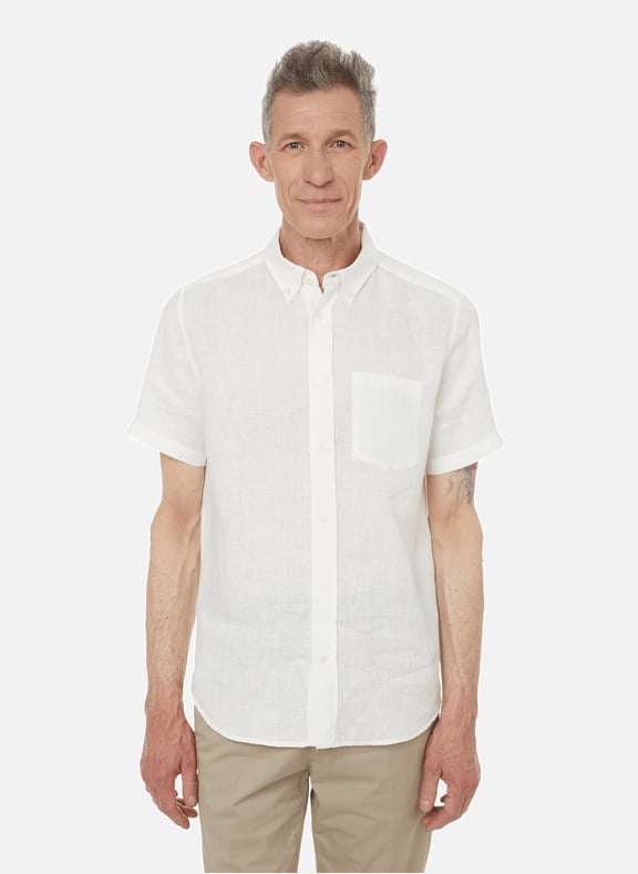 Chemise manches courtes en lin Blanc by AIGLE AIGLE Chemise manches courtes en lin Blanc