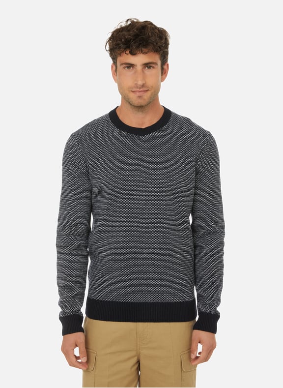 Pull col rond en laine et polyester recyclés Bleu by AIGLE AIGLE Pull col rond en laine et polyester recyclés Bleu