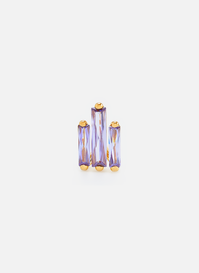Triple crystal ear cuff in gold-plated silver ALAN CROCETTI