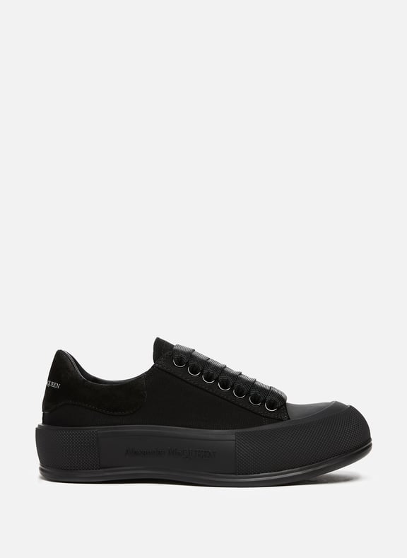 Baskets Deck en coton Noir by ALEXANDER MCQUEEN ALEXANDER MCQUEEN Baskets Deck en coton Noir