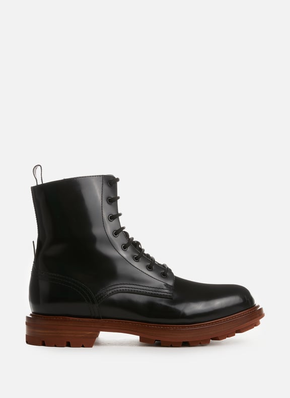 BOTTINES EN CUIR BRILLANT ALEXANDER MCQUEEN pour HOMME