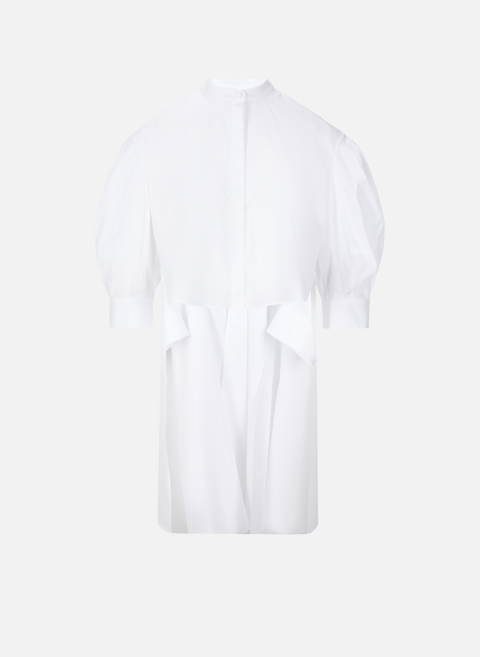 Asymmetrical cotton shirt WhiteALEXANDER MCQUEEN 