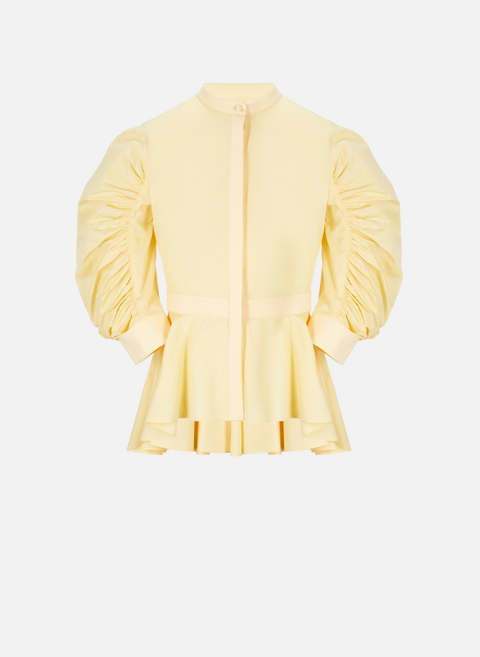 Peplum cotton shirt YellowALEXANDER MCQUEEN 