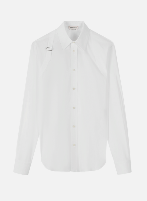 قميص من قطن البوبلين باللون الأبيض من ألكسندر ماكوين 