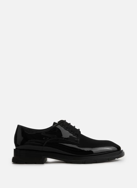 Derbies Slim Tread en cuir verni Noir
