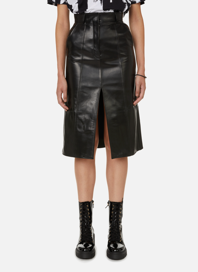 ALEXANDER MCQUEEN leather midi skirt
