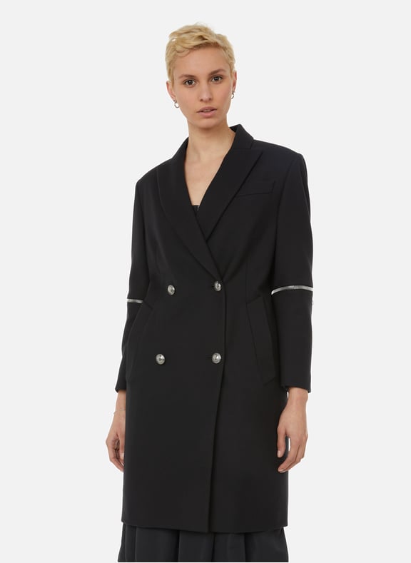 Manteau oversize en laine Noir by ALEXANDER MCQUEEN ALEXANDER MCQUEEN Manteau oversize en laine Noir