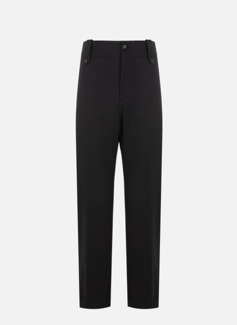 Pantalon à détails zippés en coton NoirALEXANDER MCQUEEN 