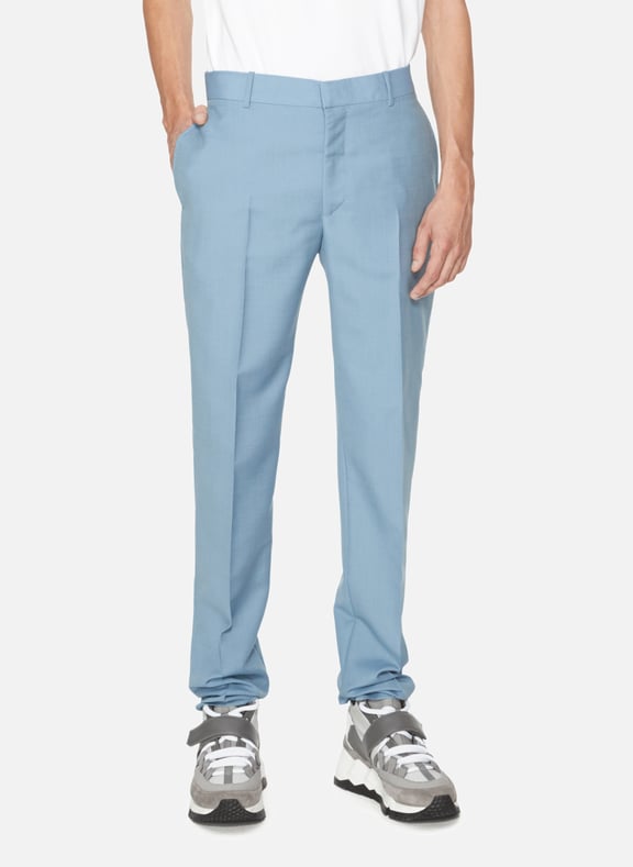 Pantalon cigarette en laine Bleu by ALEXANDER MCQUEEN ALEXANDER MCQUEEN Pantalon cigarette en laine Bleu