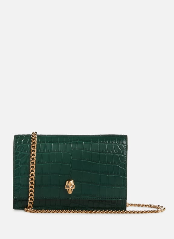 Petit sac Skull en cuir Vert by ALEXANDER MCQUEEN ALEXANDER MCQUEEN Petit sac Skull en cuir Vert