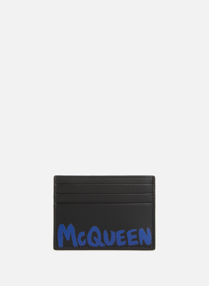 Porte-cartes Graffiti McQueen en cuir ALEXANDER MCQUEEN