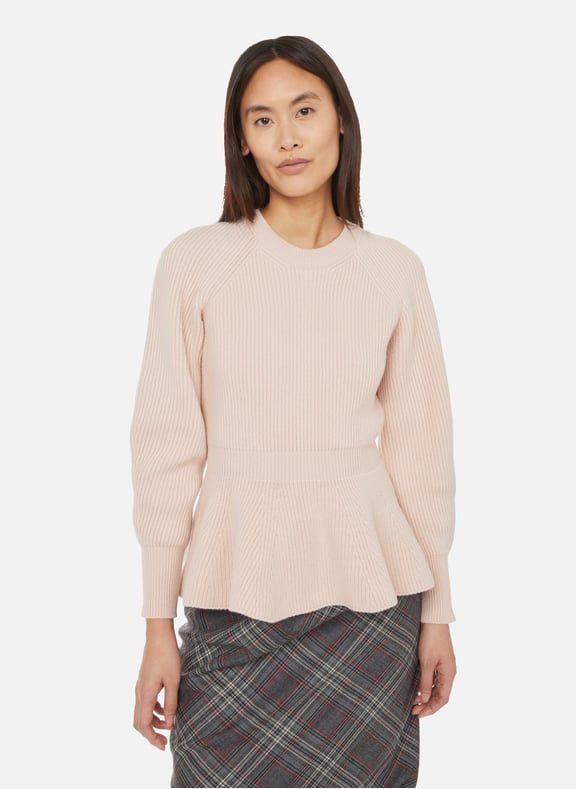 Pull péplum en laine Rose by ALEXANDER MCQUEEN ALEXANDER MCQUEEN Pull péplum en laine Rose