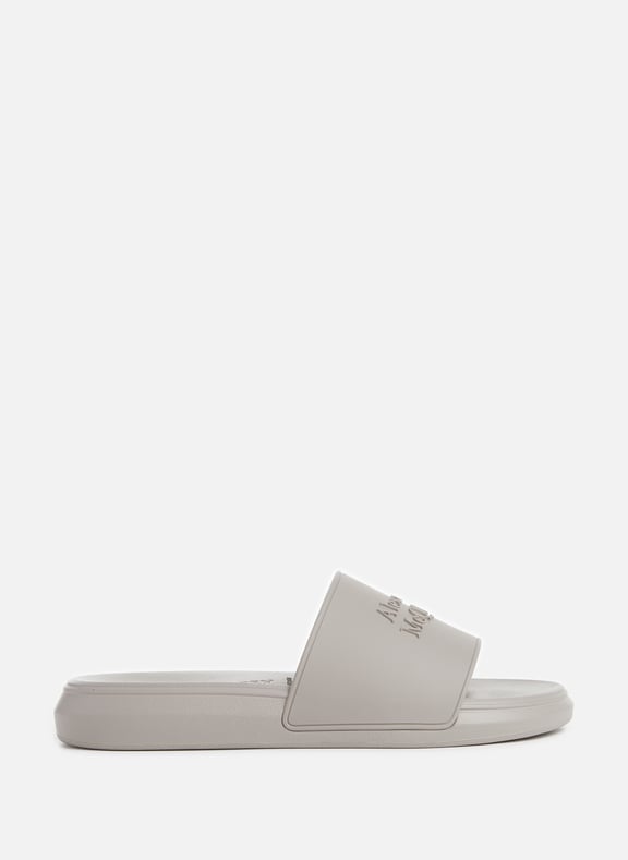 Sandales à logo en cuir Gris by ALEXANDER MCQUEEN ALEXANDER MCQUEEN Sandales à logo en cuir Gris