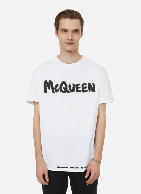 ALEXANDER MCQUEEN T-shirt à logo en coton Blanc