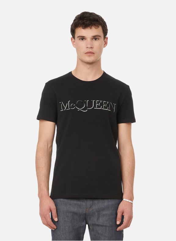 T-shirt brodé en coton Noir by ALEXANDER MCQUEEN ALEXANDER MCQUEEN T-shirt brodé en coton Noir