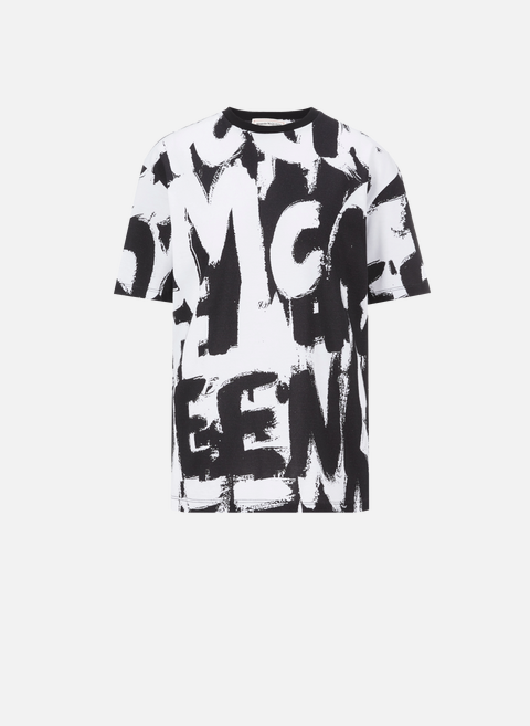 Graffiti cotton t-shirt BlackALEXANDER MCQUEEN 