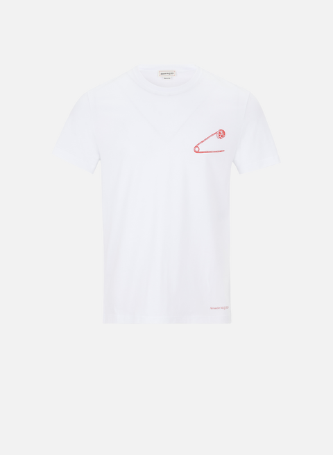 T-shirt imprimé en coton BlancALEXANDER MCQUEEN 
