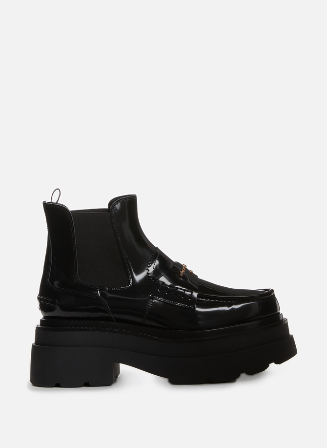 ALEXANDER WANG patent leather moccasin ankle boots