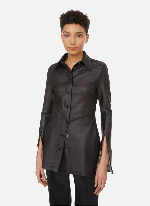 Chemise cintrée en jersey stretch Noir by ALEXANDER WANG ALEXANDER WANG Chemise cintrée en jersey stretch Noir