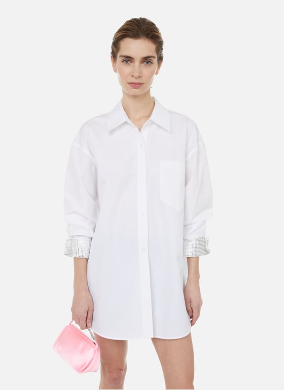 Chemise en coton et cristaux Blanc by ALEXANDER WANG ALEXANDER WANG Chemise en coton et cristaux Blanc