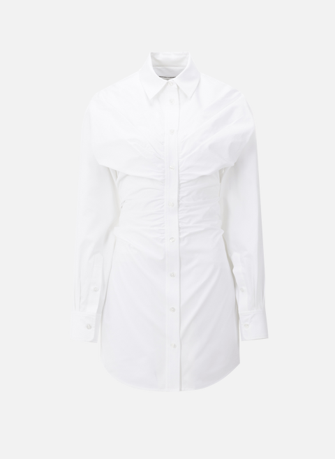Robe chemise en popeline de coton BlancALEXANDER WANG 