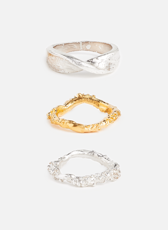 Set aus drei The Infernal Rocks-Ringen aus recyceltem Silber ALIGHIERI