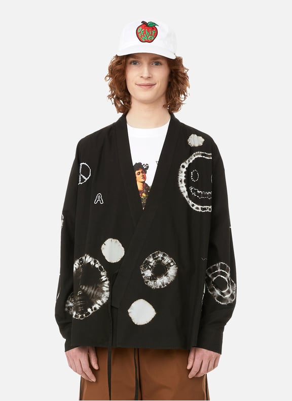 Chemise Shibori Kimono en coton Noir by AMBUSH AMBUSH Chemise Shibori Kimono en coton Noir