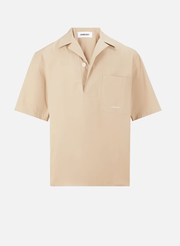T-shirt chemise en popeline de coton Beige by AMBUSH AMBUSH T-shirt chemise en popeline de coton Beige