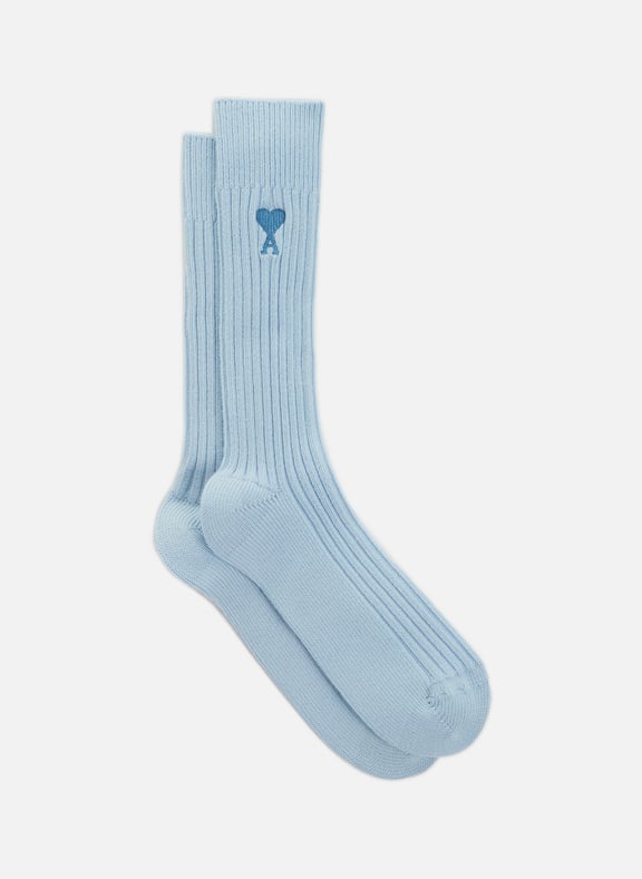 Chaussettes hautes Bleu by AMI PARIS AMI PARIS Chaussettes hautes Bleu